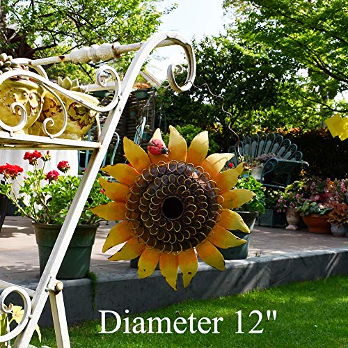 E-view Metal Sunflower Birdhouse Decorative Hand-Painted Hanging Bird House - Thumbnail 3