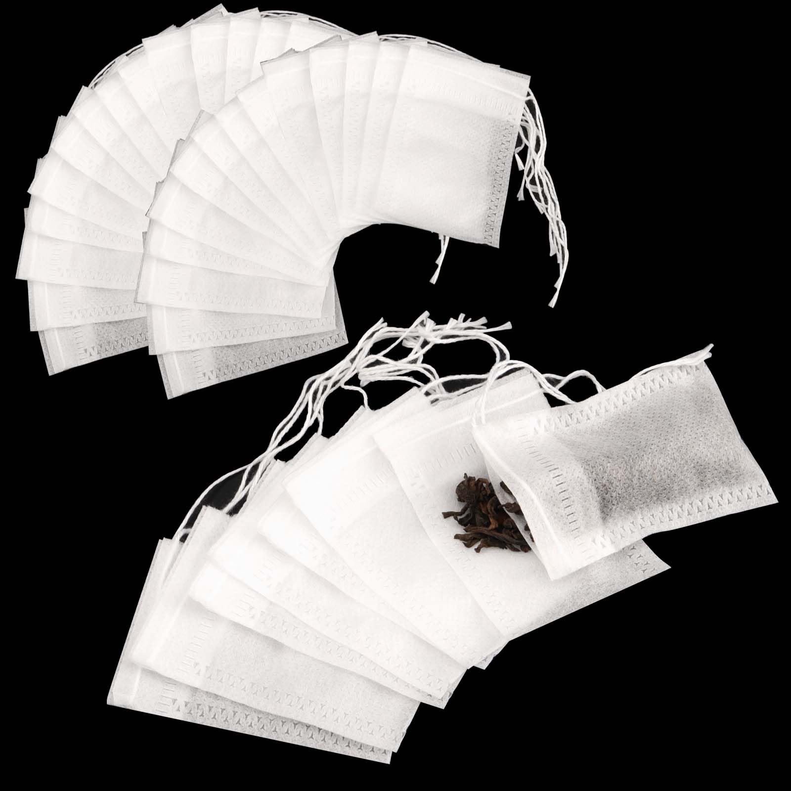 PINGEUI 700 Pcs 7x9 cm Tea Bags Empty, Disposable Mesh Tea Filter Bag with Drawstring Seal, Tea Filter Bags Tea for Loose Leaf Tea, Spice, Sachet, Foot Bath, Cooking