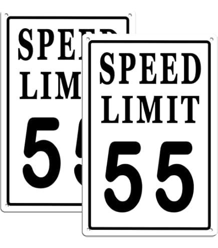 Amazon.com: Vintage Tin Metal Sign speed limit sign Speed Limit 55