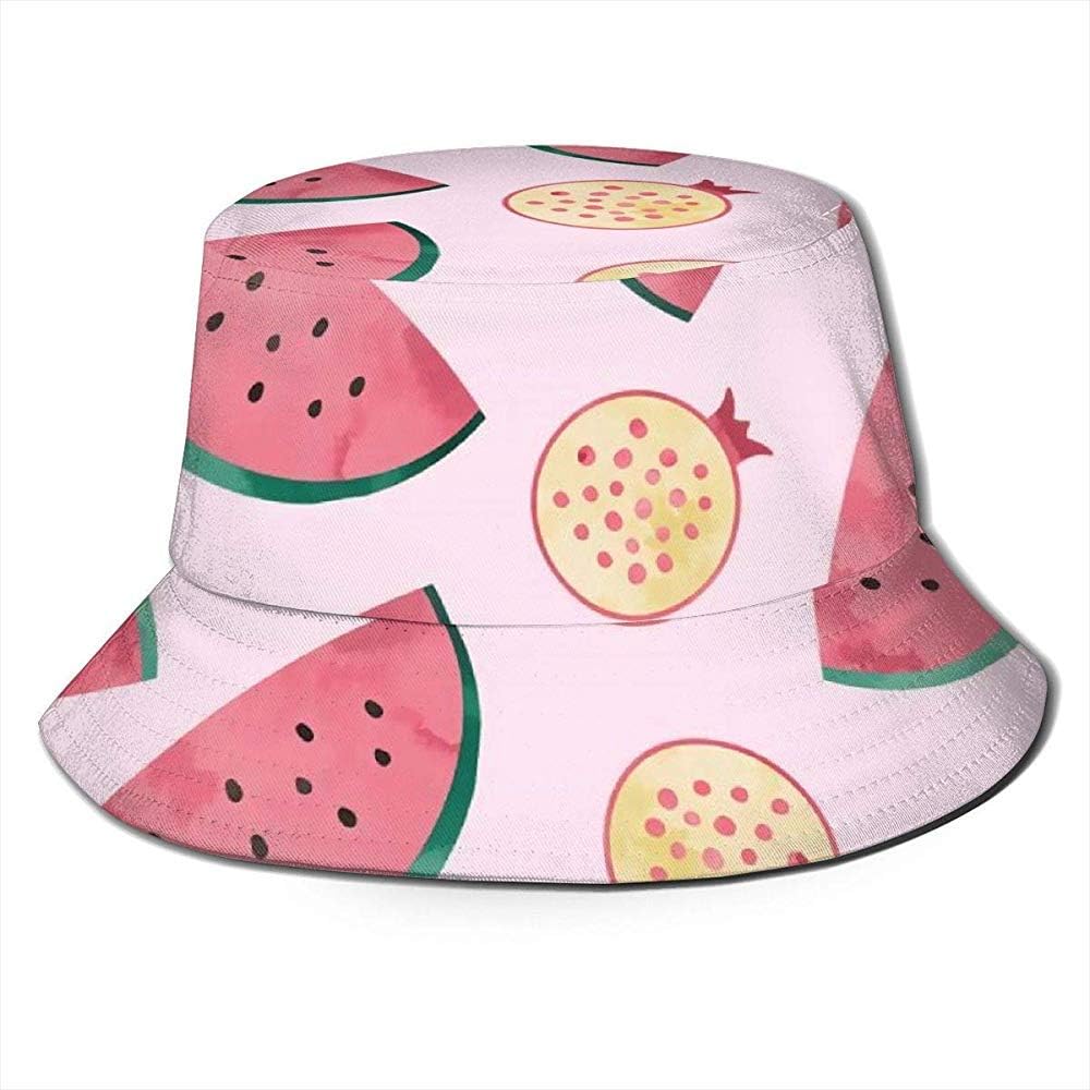 Bucket Hat Watermelon Fishing Sun Hats Breathable Fisherman Protection Hats for Fishing Beach Hiking Camping Gardening Boating