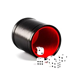 Magic Vosom Felt Lined Professional Dice Cup with 5