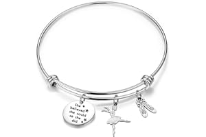 FUSTMW Dance Bracelet She Believed She Could So She Did Inspirational Ballet Dancer Jewelry Dancing Jewelry Recital Gift (bracelet)