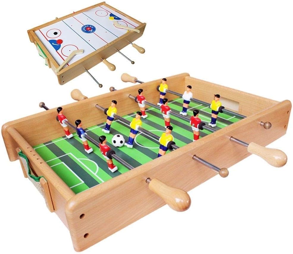 Yxxc Fútbol de Madera Maciza portátil Hegemonía Liga de Hockey sobre Hielo Mesa de fútbol Fútbol de Mesa Juego Familiar Interactivo para Padres e Hijos Juguete Regalo para niños
