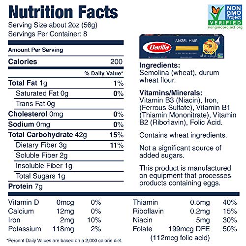 BARILLA Blue Box Angel Hair Pasta, 16 oz; Boxes (Pack of 20), 8