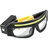 IgniteHaul LED Glasses Rechargeable Headlight with Motion Sensor and Touch Control, 5 Modes USB C Lighted Glasses for Night Running,Camping, Fishing, Cycling, Hiking, Hands-Free Lighting (Yellow)