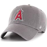 47 Brand MLB Dark Gray Team Color Primary Logo Clean Up Adjustable Strap Baseball Dad Hat Cap, Adult One Size Fits All - Los Angeles Angels - Dark Gray Team Color