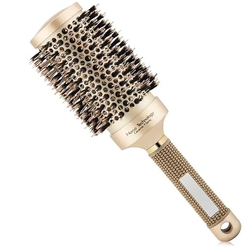 Round Brush for Blow Drying, Hair Brush With Boar Bristle, Nano