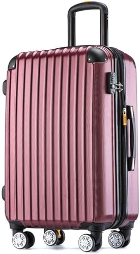 Amazon Sサイズ スーツケース キャリーバッグ キャリーケース かわいい ストッパー付き 容量拡張可能 ダブルファスナー1日 3日用 小型 Tsaロック搭載 赤ワイン Modishop スーツケース