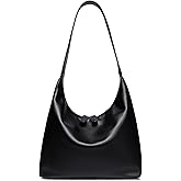 Leather Hobo Bags for Women Small Soft Shoulder Purse Slouchy Tote Handbags with Double Zipper Design