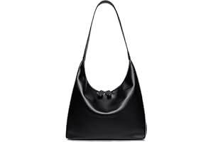 JYG Leather Hobo Bags for Women Small Soft Shoulder Purse Slouchy Tote Handbags with Double Zipper Design 2025