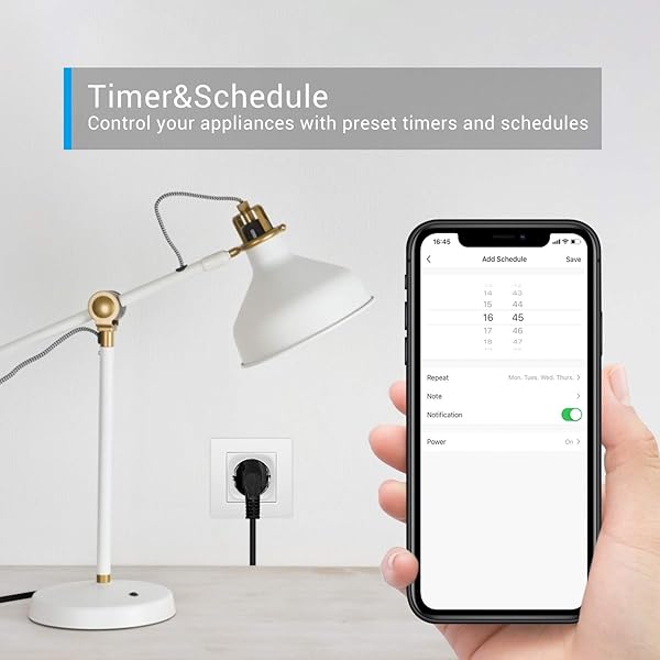 INK WP02 Enchufe Inteligente 2 4GHz Wifi Smart Plug Compatible con Alexa y Google Assistant con Aplicacin de Control Remoto para iOS y Android Controlar su Dispositivo Desde Cualquier Lugar