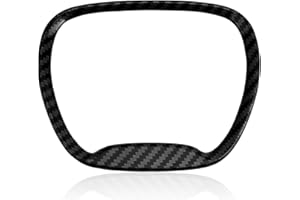 Central Control Steering Button Frame Trim, 12.2x9.8cm/4.8x3.8 Inch Steering Wheel Cover Car Interior Decoration Compatible w