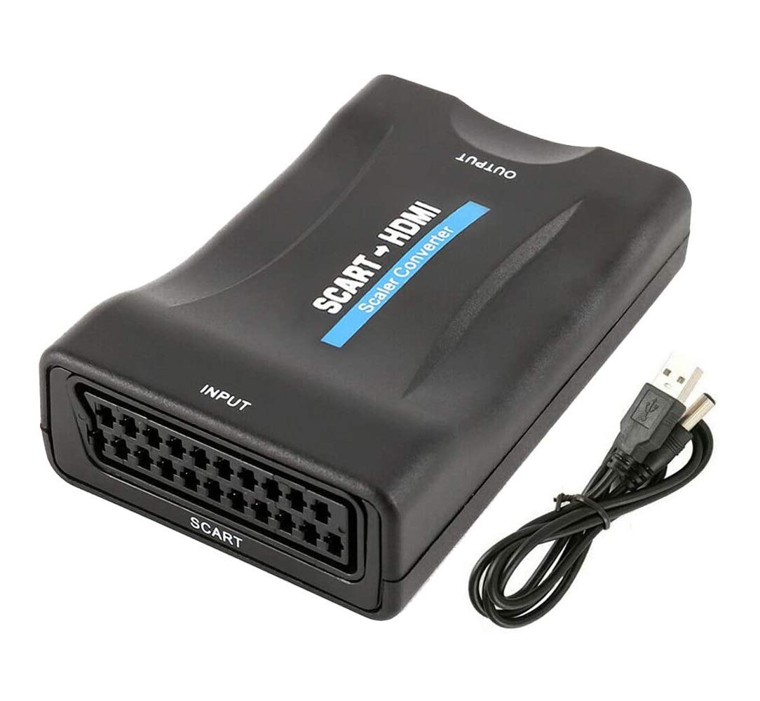 GLER Scart to HDMI Converter, Support HDMI 1080P/720P, Scart to HDMI Adaptor for HDTV Monitor Projector STB VHS Xbox PS3 Sky Blu-ray DVD Player