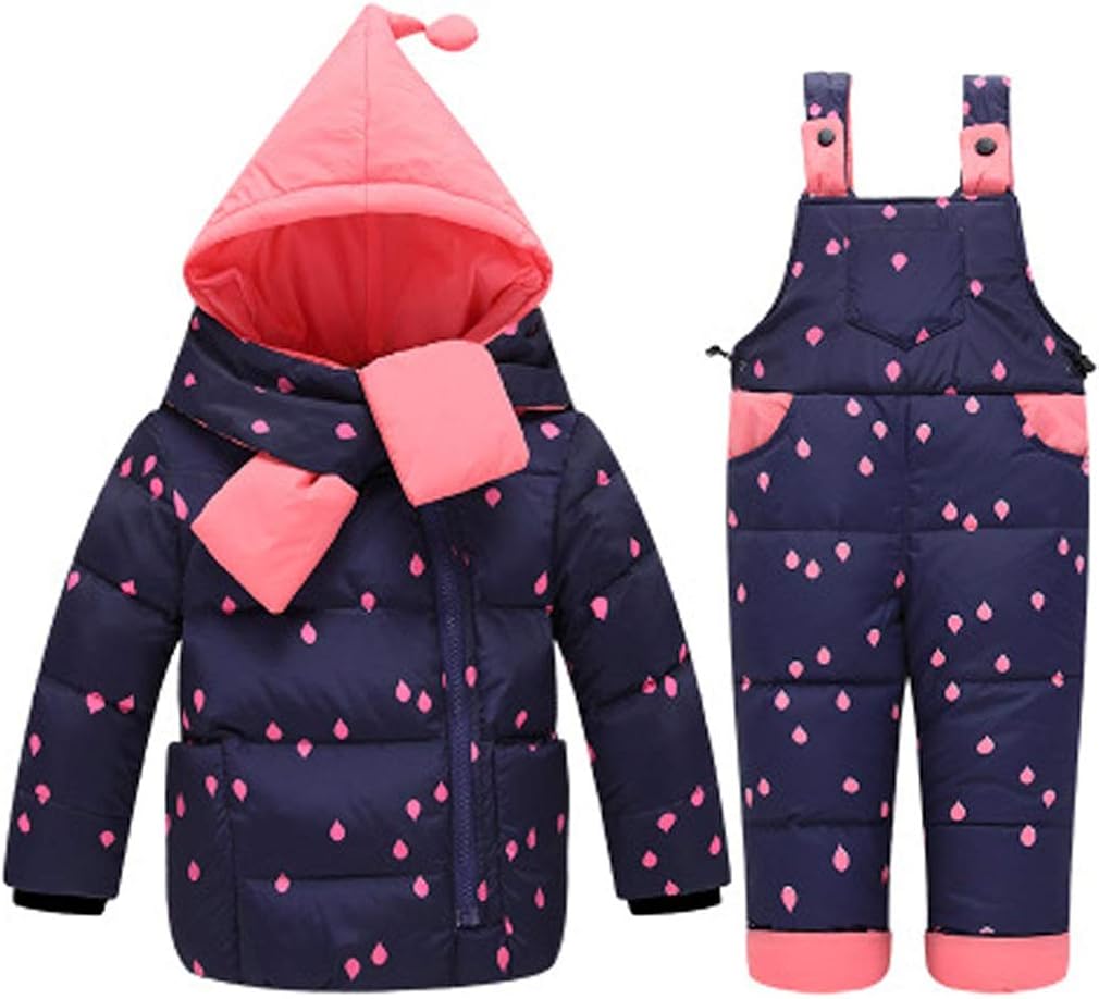 Amazon Com Toddler Girls Snowsuit Baby Girl Winter Clothing Sets Puffer Hooded Down Snow Suit 3 Piece Set Clothing