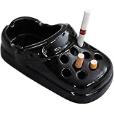 Perforated Shoe Ceramic Cigarette Ashtray ，Ceramic Desktop Ash Holder 4.5 Inch Cute Ashtray for Smokers,Smoking Ash Tray for Home Office Decoration
