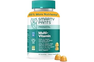 SmartyPants Prenatal Vitamins for Women, Multivitamin Gummies: Pre and Postnatal Vitamins, Biotin, Methylfolate, Vitamin D3, C, Vitamin B12, B6, A, K & Zinc, Inositol, 60 Count (30 Day Supply)