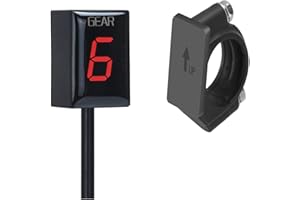 ATFWEL Motorcycle Gear Indicator for Honda with Holder Bracket,Waterproof LED Display Digital Display Speedometer Shift Lever Sensors Plug & Play (Red)