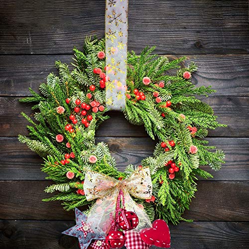 10Yard x2.4Inch Christmas Ribbons Double Faced Ribbon Gold and Silver Snowflake Wired Ribbon for Christmas Tree Wedding Home Decoration