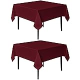sancua Square Tablecloths 54x54 Inch Burgundy, 2