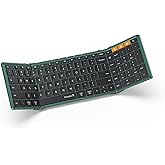 ProtoArc Foldable Bluetooth Keyboard, XK01 Full-Size Portable Wireless Keyboard for Travel, 105 Keys, 0.65" Keycaps, Multi-Device Sync for iPad Tablet Smartphone Laptop PC Windows iOS Android, Green