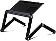 Furinno Adjustable Vented Laptop Table Laptop Computer Desk Portable Bed Tray Book Stand Multifuctional & Ergonomics Design Dual Layer Tabletop up to 17"