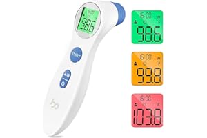 FEMOMETER Forehead Thermometer for Adults and Kids, Digital Infrared Thermometer for Baby, Infants and Toddlers, Touchless Thermometer with 3 Color Fever Alarm, FSA HSA Eligible,1s Fast Reading, Accurate