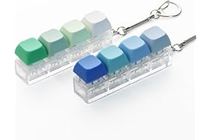 TGIFXD Silent & Clicky Keyboard Fidgets – 2 Pack Compact Fidget Keyboard Keychains for Office and During Life