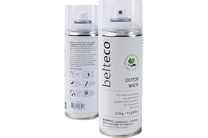 BELTECO Cotton White Matte Spray Paint | Water based & Odorless | Eco-Friendly & Vegan | Weather & UV-Resistant | For all Substrates | Fast Drying with High Coverage | For Indoor/Outdoor Use