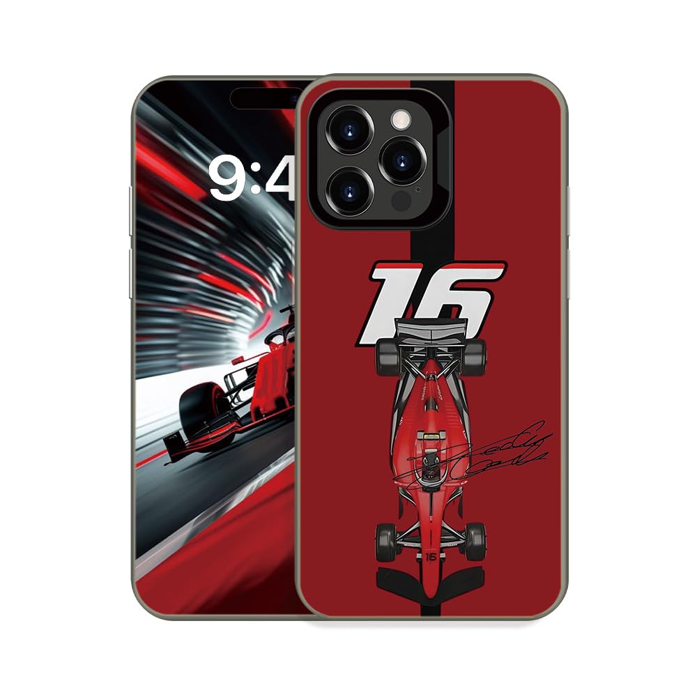YEVAPOP Racing Car Case Compatible with iPhone 12 Pro Max, Aesthetic Racing-Inspired Design Phone Case Shockproof Protective Cover (F1 NO.16 Red)