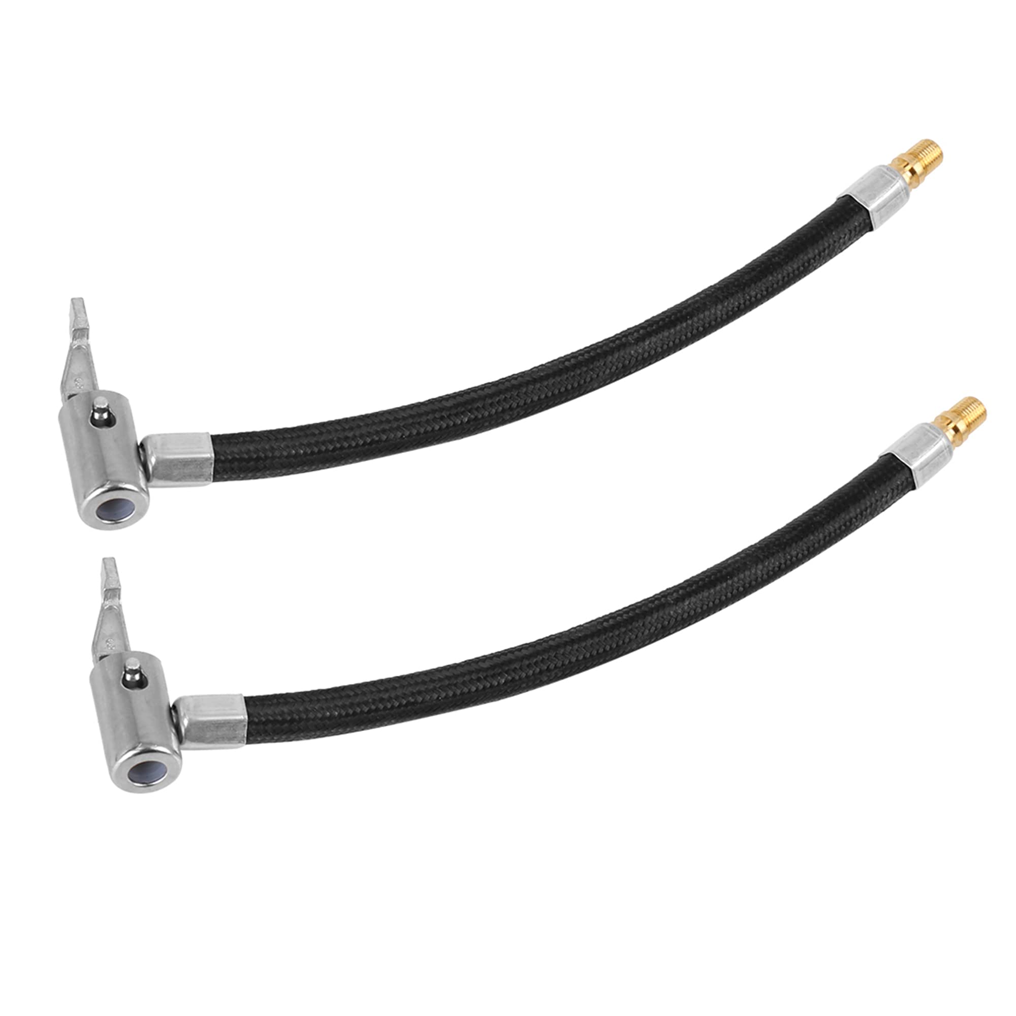 X AUTOHAUX 20cm Car Tire Valve Connect Air Chuck Inflator Hose Adapter 2pcs