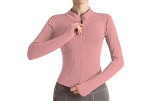 Ncvtang Women's Cropped Lightweight Stretchy Running Track Jackets Full Zip Slim Fit Athletic Tops with Thumb Holes