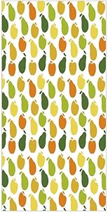 Decorative Privacy Window Film/Apple and Pears Food Botany Fresh Healthy Garden Yummy Theme Decorative/No-Glue Self Static Cling for Home Bedroom Bathroom Kitchen Office Decor Earth Yellow Lime and Hu