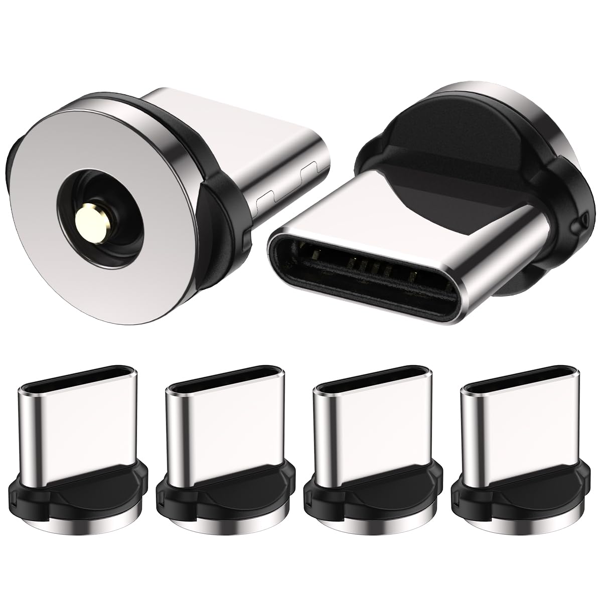 AUFU 1Pin USB C Magnetic Charging Cable Adapter [Pack of 6] Magnetic Charger Cable Head Dust Cover Connector for Charging Port Plug for Type C Micro