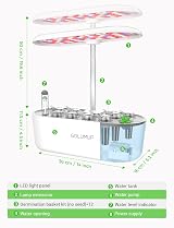 GOLUMUP Hydroponics Growing System 12 Pods Indoor Garden with LED Light view 6