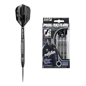 Target Darts Phil Taylor Power 8Zero Schwarzer Titan Steel Tip Dartpfeile (23gr), 23g