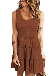 Dokotoo Women's Dresses Sleeveless Ruffle