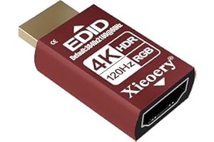 xieoery HDMI EDID Emulator 2K/4K HDR Dummy Plug, Headless Ghost Display Adapter, 2560×1440 60Hz Default, RGB UHD EDID for Rem