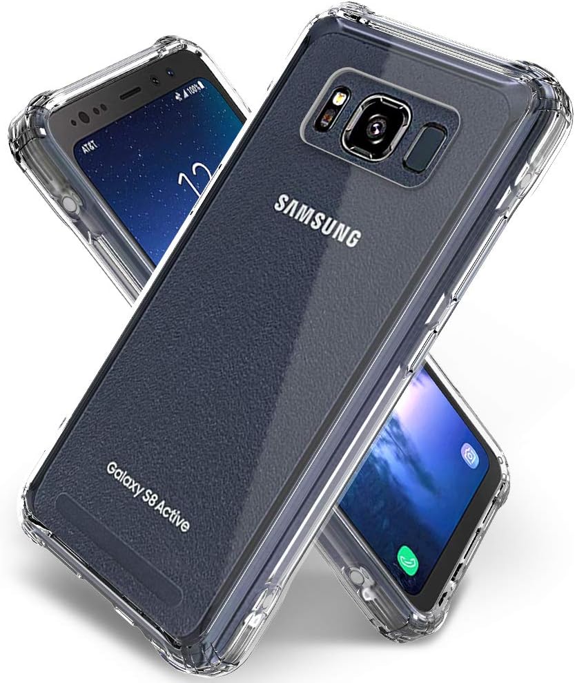Galaxy S8 Active Case, Galaxy S8 Active Clear Case, Jeylly Slim Thin Soft TPU Clear Crystal Shock Absorbing & Scratch Hybrid Rubber Plastic Phone Case Cover for Samsung Galaxy S8 Active