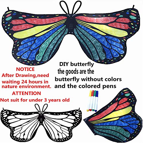 Kinrui Baby DIY Halloween/Party Prop Butterfly Wings Shawl Fairy Angel Wings Dress up Costume Accessory (B)