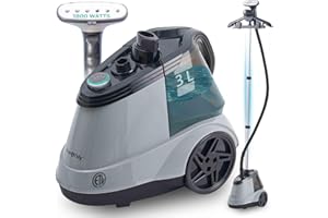 True & Tidy Heavy Duty Commercial Full Size Standing Garment Steamer for Clothes with Extra Large 2.9L (98 oz) Water Tank for