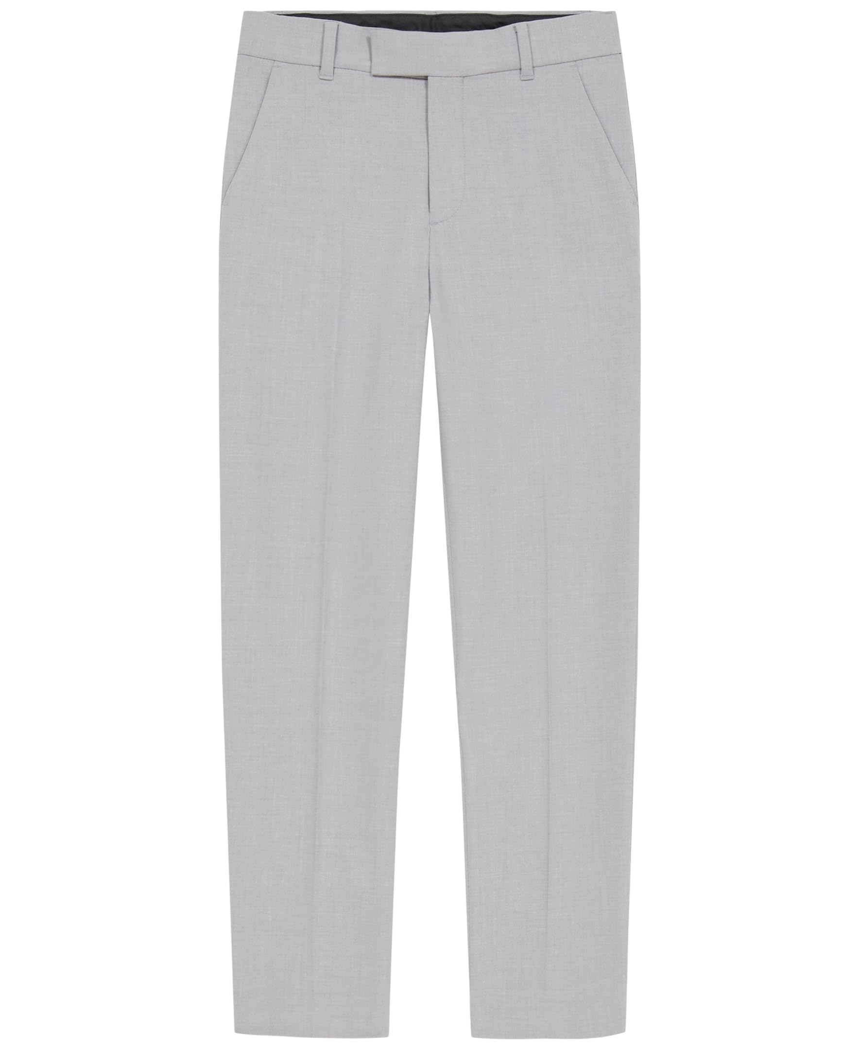 Calvin Klein Flat-Front Bi-Stretch Dress Pant, Straight Leg Fit, Belt Loops & Front Pockets, Silver Metal, 20 Image