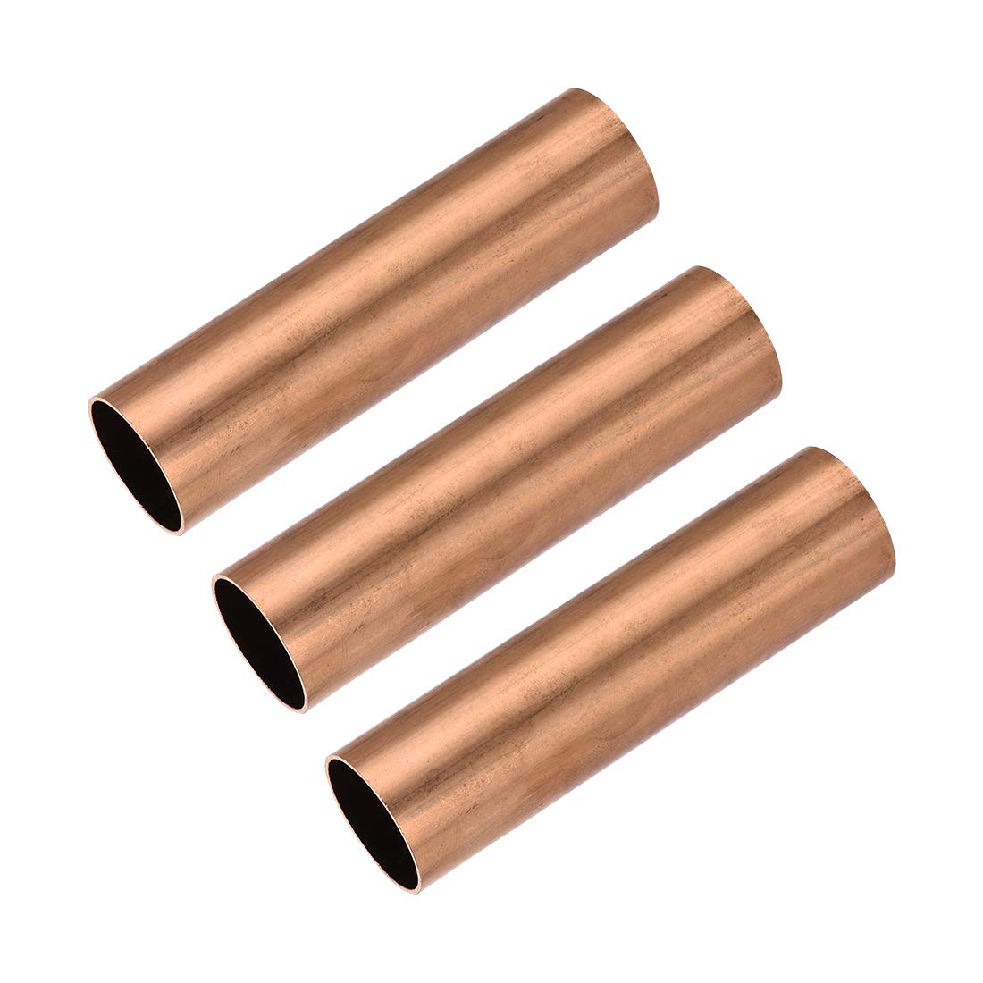sourcing map Copper Round Tube, 27mm OD 1mm Wall Thickness 100mm Length Straight Pipe Tubing 3 Pcs