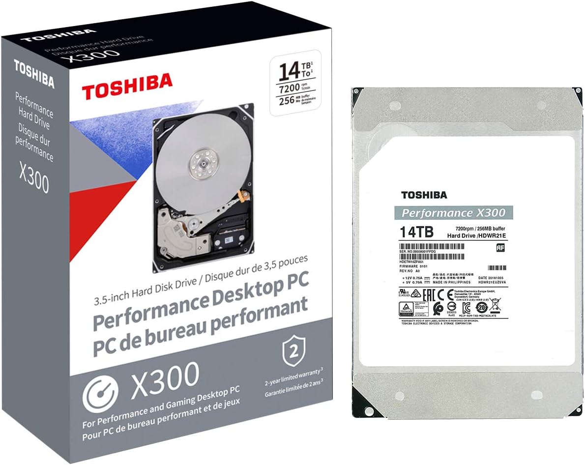 Toshiba X300 14TB Performance & Gaming 3.5-Inch Internal Hard Drive - CMR SATA 6 Gb/s 7200 RPM 256 MB Cache - HDWR21EXZSTA - Image 4