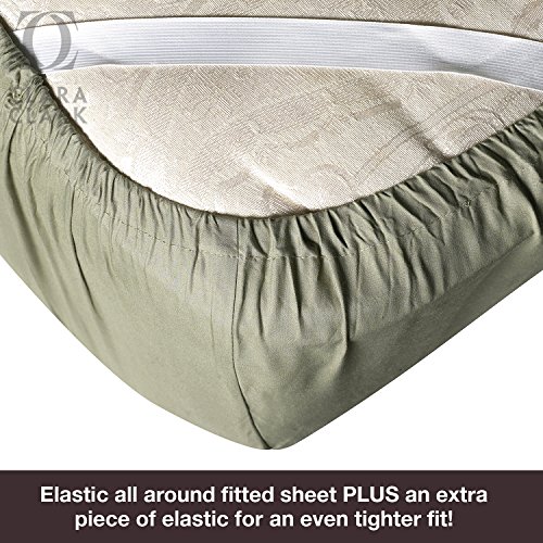 Bamboo Bed Sheet Set, Sage (Green) Cal King Size, By Clara Clark, 100 Rayon Made From Bamboo