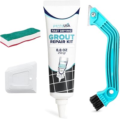 PENTAUSA Grout Ready Mixed Tile Grout with Sponge 250 g White Bundle
