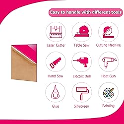 Eszeoee 2 Pack 8'' x 12'' Opaque Pink Acrylic