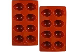 8-Cavity Easter Egg Shape Silicone Molds, 2Pcs Food-Grade Baking Supplies for DIY Cake Decoration, Chocolate, Candy, Jello, P