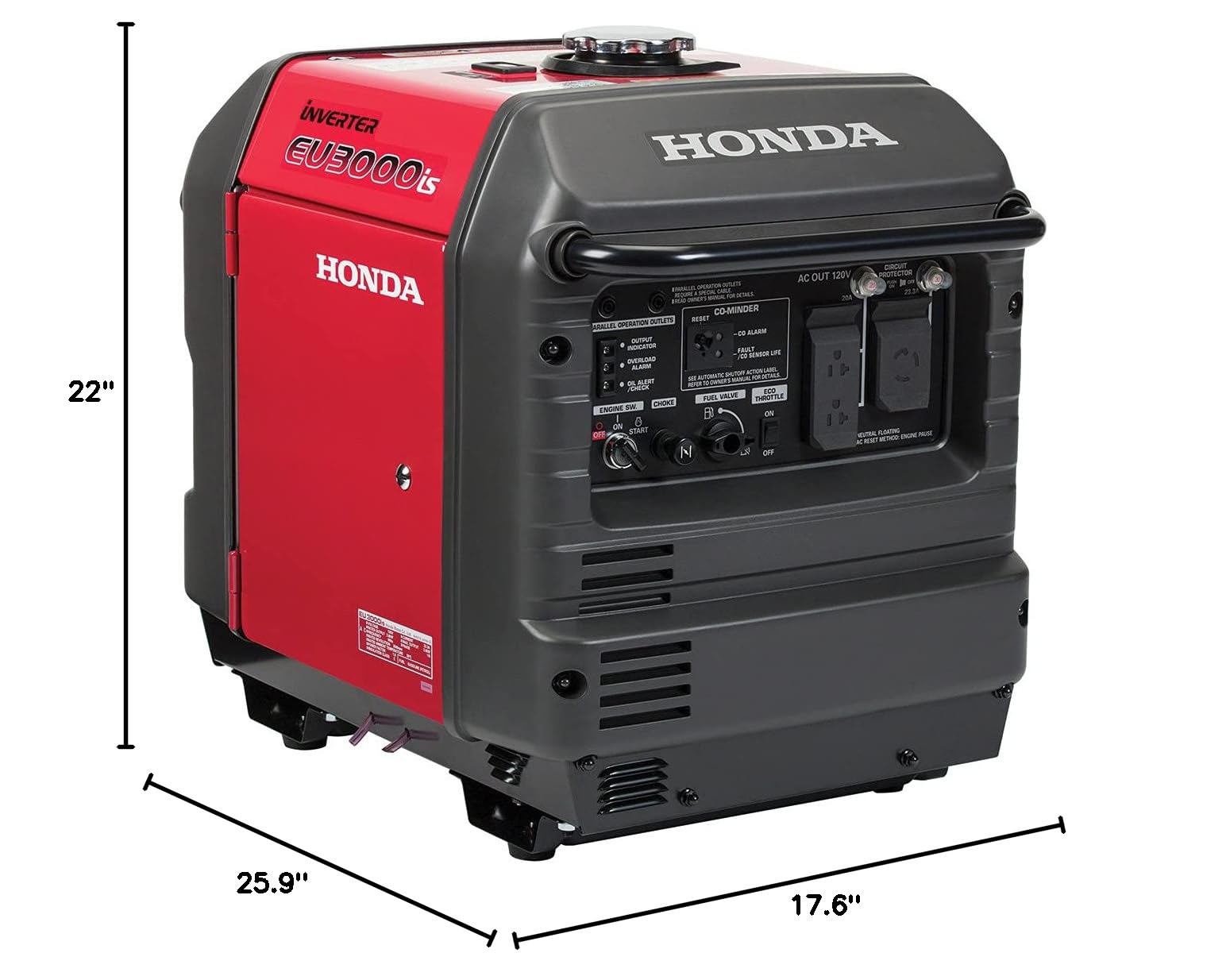 Honda Power Equipment EU3000IS 3000W 120V Portable Home Gas Power Generator