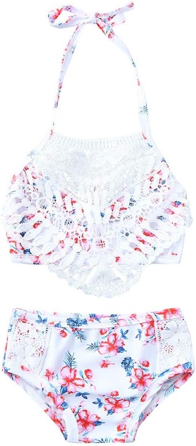 Girls Surprise Swimming Costume Summer Children Kids Girls Bikini Beach Shell Flower Swimsuit+Shorts Swimwear Set Age 1 2 3 4 5 Years White