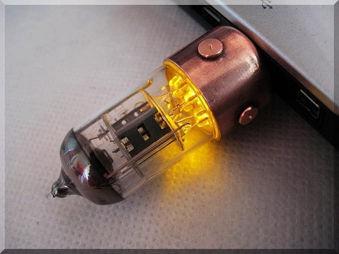 Steampunk radio vacuum tube USB drive
